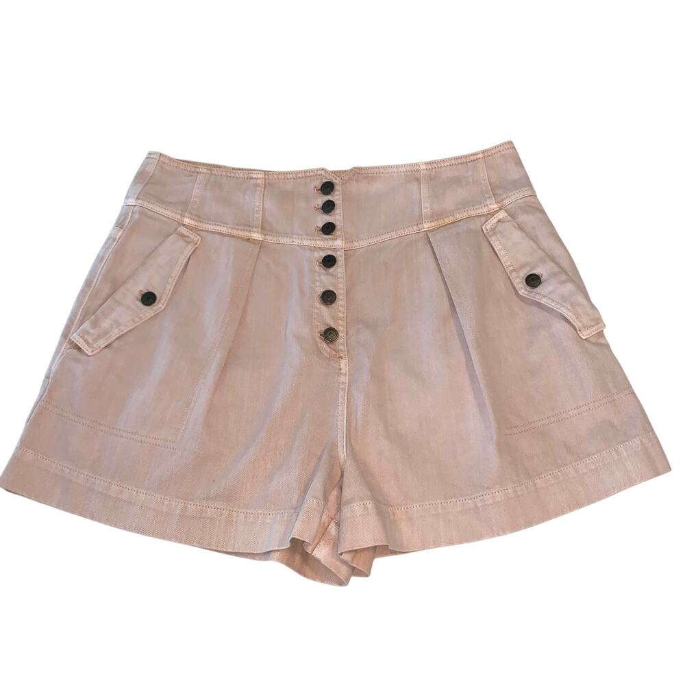 Ulla Johnson Alvin Denim High Waist Shorts Blush Pink 12